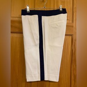 Ralph Lauren Women’s White Shorts with Navy Stripe